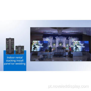 Telão LED para locação de palco de eventos interno de 500 x 1000 mm